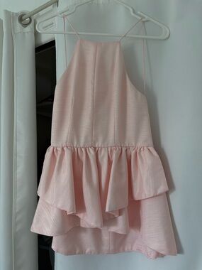 L'ATISTE Soft Pink Ruffle Mini Dress / Top